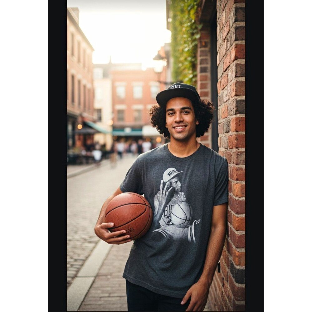 American Apparel Tri-Blend Michael Jordan Gray Graphic Tee Men's L Crew Neck